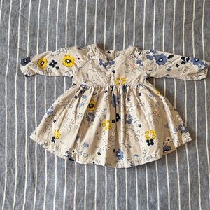 Kids Velvet Floral Long-Sleeve Dress